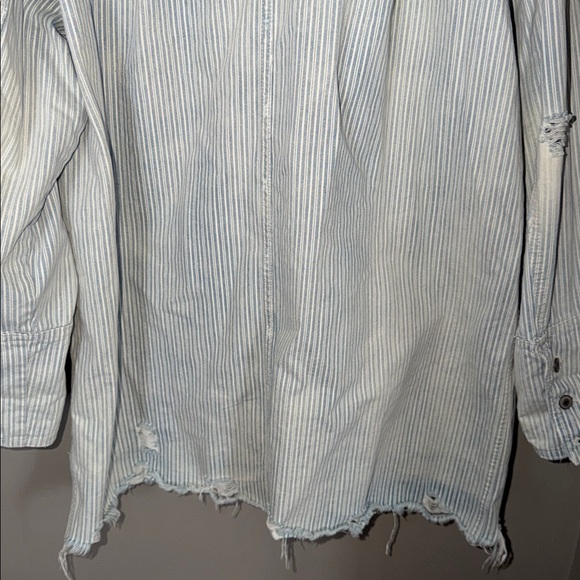 Free People We the Free Go With it Stripe Hoodie Jacket Size L - Picture 7 of 8